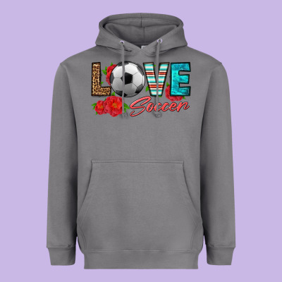 Love Soccer Heavyweight Hoodie Designed By Hra Design Shop