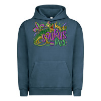Pigment Midnight Navy mardi saurus rex mardi gras Urban Hoodie - MaliasSmallBusiness