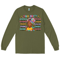Army Green you are beautiful victorious enough strong Long Sleeve Tee - MaliasSmallBusiness