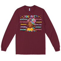 Burgundy you are beautiful victorious enough strong Long Sleeve Tee - MaliasSmallBusiness