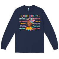 Navy you are beautiful victorious enough strong Long Sleeve Tee - MaliasSmallBusiness