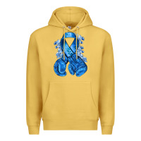 Antique Gold blueribbon with boxing gloves Premium Hoodie - NancyCooperArtShop
