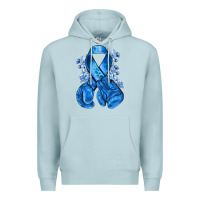 Blue Mist blueribbon with boxing gloves Premium Hoodie - NancyCooperArtShop