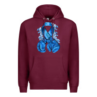 Burgundy blueribbon with boxing gloves Premium Hoodie - NancyCooperArtShop