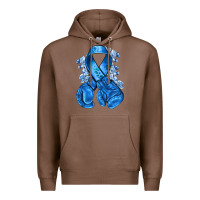 Chestnut blueribbon with boxing gloves Premium Hoodie - NancyCooperArtShop