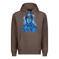 Coffee blueribbon with boxing gloves Premium Hoodie - NancyCooperArtShop