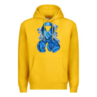 Lemon blueribbon with boxing gloves Premium Hoodie - NancyCooperArtShop