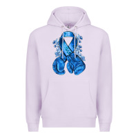 Lilac blueribbon with boxing gloves Premium Hoodie - NancyCooperArtShop