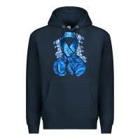 Navy blueribbon with boxing gloves Premium Hoodie - NancyCooperArtShop