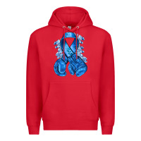 Red blueribbon with boxing gloves Premium Hoodie - NancyCooperArtShop