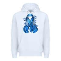 White blueribbon with boxing gloves Premium Hoodie - NancyCooperArtShop