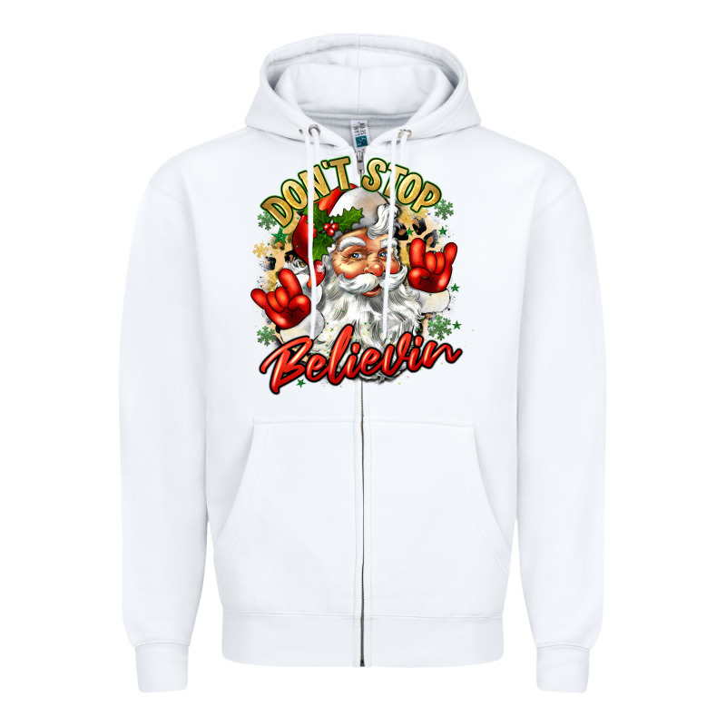 Dont Stop Believin Zipper Hoodie by Zillion Design Studio | Teevron