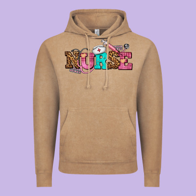 Nurse With Nurse Element Vintage Hoodie Designed By Adodesignshop