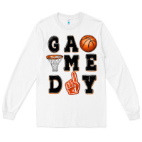 White basketball game day Long Sleeve Tee - MaliasSmallBusiness