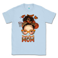 Dusty Blue basketball messy bun mom Classic Tee - texasbilliewilder