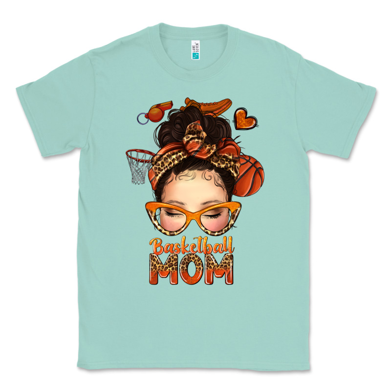 Basketball Messy Bun Mom Classic Tee by texasbilliewilder | Teevron