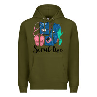 Army Green Scrub Life Nurse Premium Hoodie - LillyAllenDesigns
