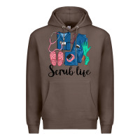 Coffee Scrub Life Nurse Premium Hoodie - LillyAllenDesigns