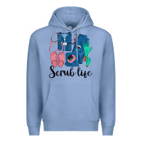 Colony Blue Scrub Life Nurse Premium Hoodie - LillyAllenDesigns