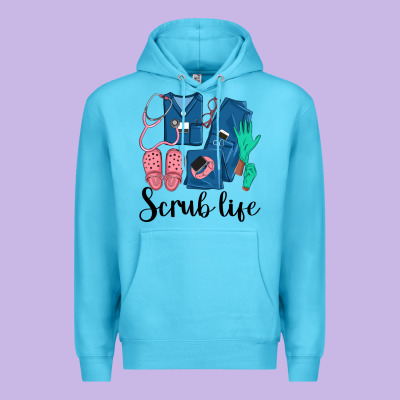Scrub Life Nurse Premium Hoodie Designed By Lillyallendesigns