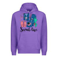 Purple Scrub Life Nurse Premium Hoodie - LillyAllenDesigns