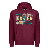 Burgundy most loved mother Premium Hoodie - AdoDesignShop