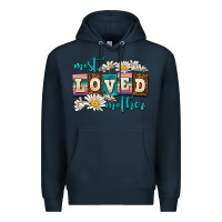 Navy most loved mother Premium Hoodie - AdoDesignShop