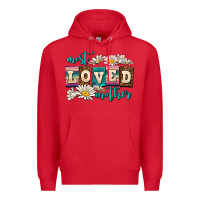 Red most loved mother Premium Hoodie - AdoDesignShop