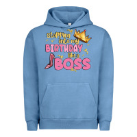 Pigment Pebble Blue birthday boss Urban Hoodie - MaliasSmallBusiness