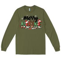 Army Green merry nurse Long Sleeve Tee - MaliasSmallBusiness