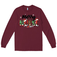 Burgundy merry nurse Long Sleeve Tee - MaliasSmallBusiness