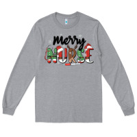 Heather Grey merry nurse Long Sleeve Tee - MaliasSmallBusiness