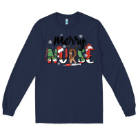 Navy merry nurse Long Sleeve Tee - MaliasSmallBusiness
