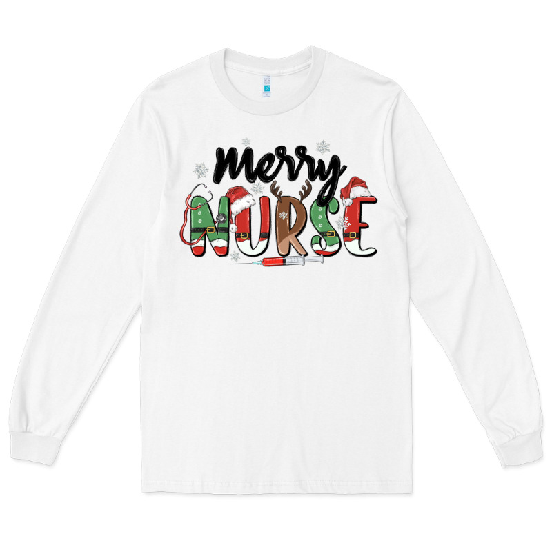 Merry Nurse Long Sleeve Tee by MaliasSmallBusiness | Teevron