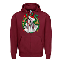 Burgundy ghost dead inside but it’s christmas boojee Zipper Hoodie - Zillion Design Studio