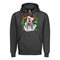 Charcoal Heather ghost dead inside but it’s christmas boojee Zipper Hoodie - Zillion Design Studio