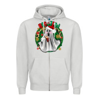 Dove Grey ghost dead inside but it’s christmas boojee Zipper Hoodie - Zillion Design Studio