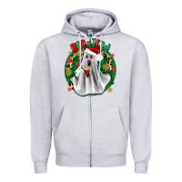 Heather Grey ghost dead inside but it’s christmas boojee Zipper Hoodie - Zillion Design Studio