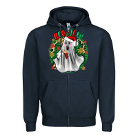 Navy ghost dead inside but it’s christmas boojee Zipper Hoodie - Zillion Design Studio