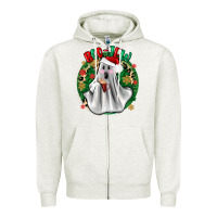Oatmeal Heather ghost dead inside but it’s christmas boojee Zipper Hoodie - Zillion Design Studio