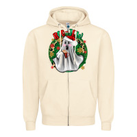 Sandshell ghost dead inside but it’s christmas boojee Zipper Hoodie - Zillion Design Studio