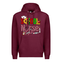 Burgundy School Nurse Premium Hoodie - LillyAllenDesigns