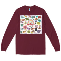 Burgundy teacher daily affirmations Long Sleeve Tee - MaliasSmallBusiness