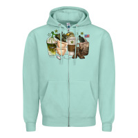 Seafoam coffee cups army Zipper Hoodie - texasbilliewilder