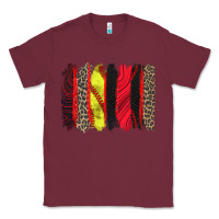 Burgundy softball brushstroke Classic Tee - Zillion Design Studio