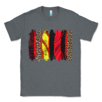 Charcoal Heather softball brushstroke Classic Tee - Zillion Design Studio