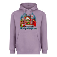 Lavender merry christmas gnomes truck Heavyweight Hoodie - FaDigitalArtStudio