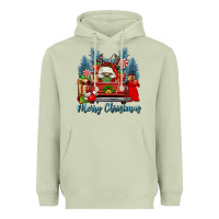 Matcha merry christmas gnomes truck Heavyweight Hoodie - FaDigitalArtStudio
