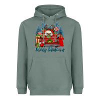 Sage merry christmas gnomes truck Heavyweight Hoodie - FaDigitalArtStudio