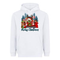White merry christmas gnomes truck Heavyweight Hoodie - FaDigitalArtStudio